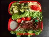 Recette Vert et rouge [filet de lieu noir en croute de miso et arachide, légume