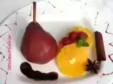 Recette Poires au vin à la crème de cassis