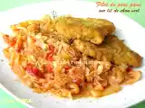 Recette Filet de porc pané sur lit de chou vert
