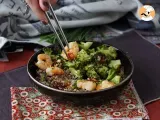 Recette Brocolis et crevettes sauce épicée à la coréenne - un repas simple, équilibré et relevé