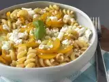 Recette Pâtes aux courgettes jaunes et à la fêta