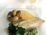 Recette Filets de sole au pesto de coriandre, dentelles de parmesan