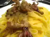 Recette Fettuccine aux calamars, pesto au pain