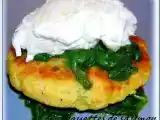 Recette Croquettes de saumon sur lit d'epinards et oeuf poche