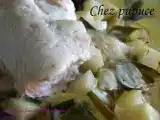 Recette Saumon au four sur lit de poireaux et pommes de terre