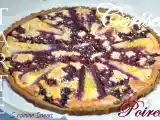 Recette Tarte aux poires et aux cerises sur fond sablé au cacao