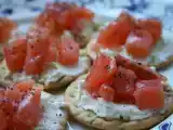 Recette Crackers au fromage frais et au saumon fumé