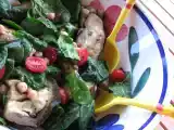 Recette Aubergines tièdes aux pois chiches et épinards
