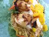 Recette Poulet ensoleillé à la mangue et à la moutarde au miel ou au sang de pamplemousse