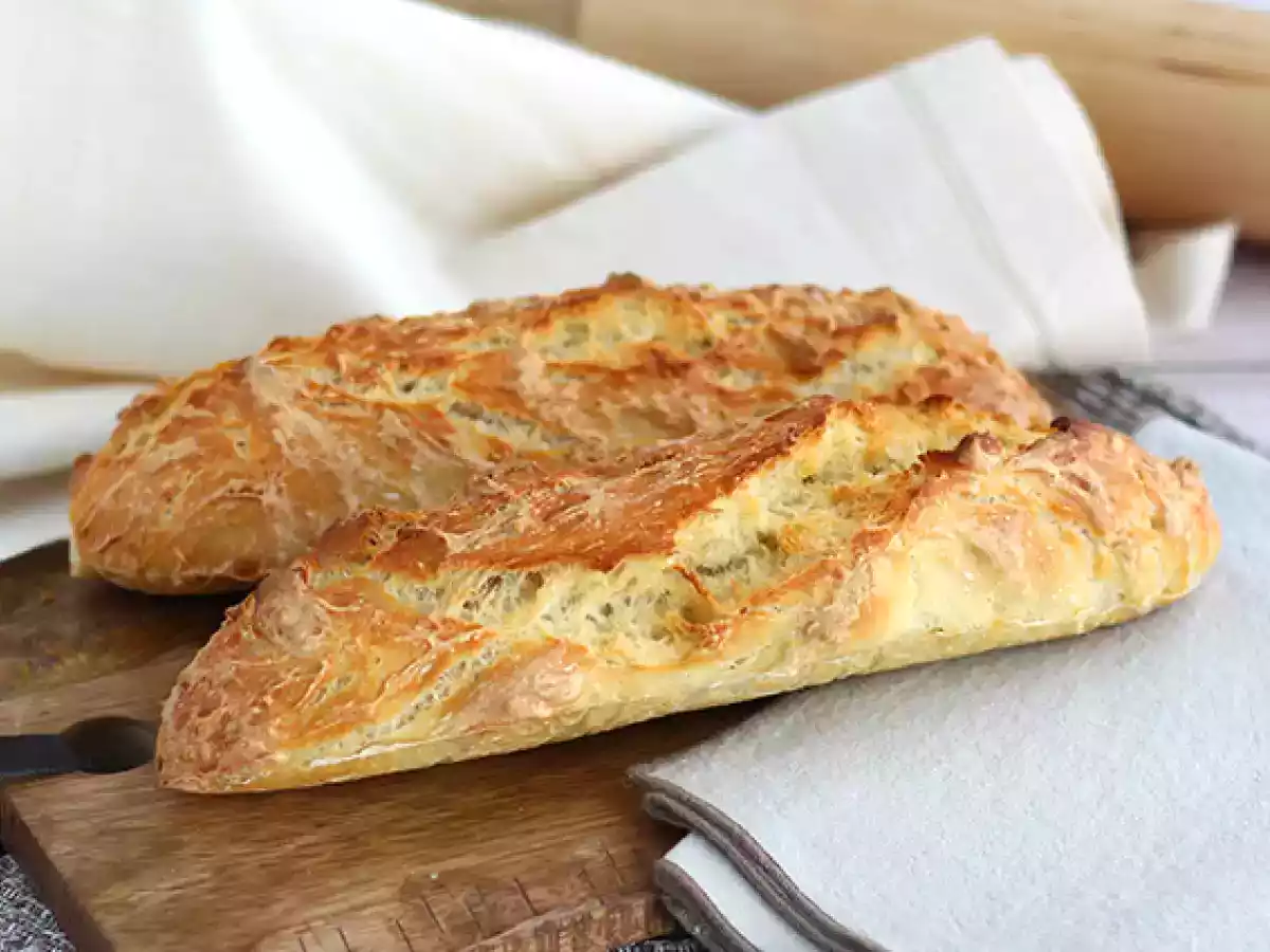 Baguettes de pain express sans pétrissage