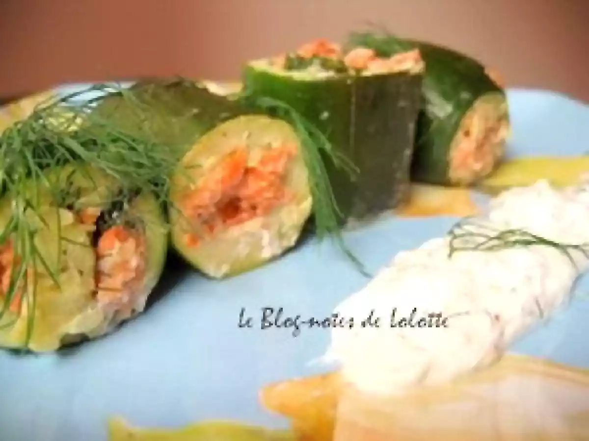 Brochettes de courgettes farcies saumon fumé