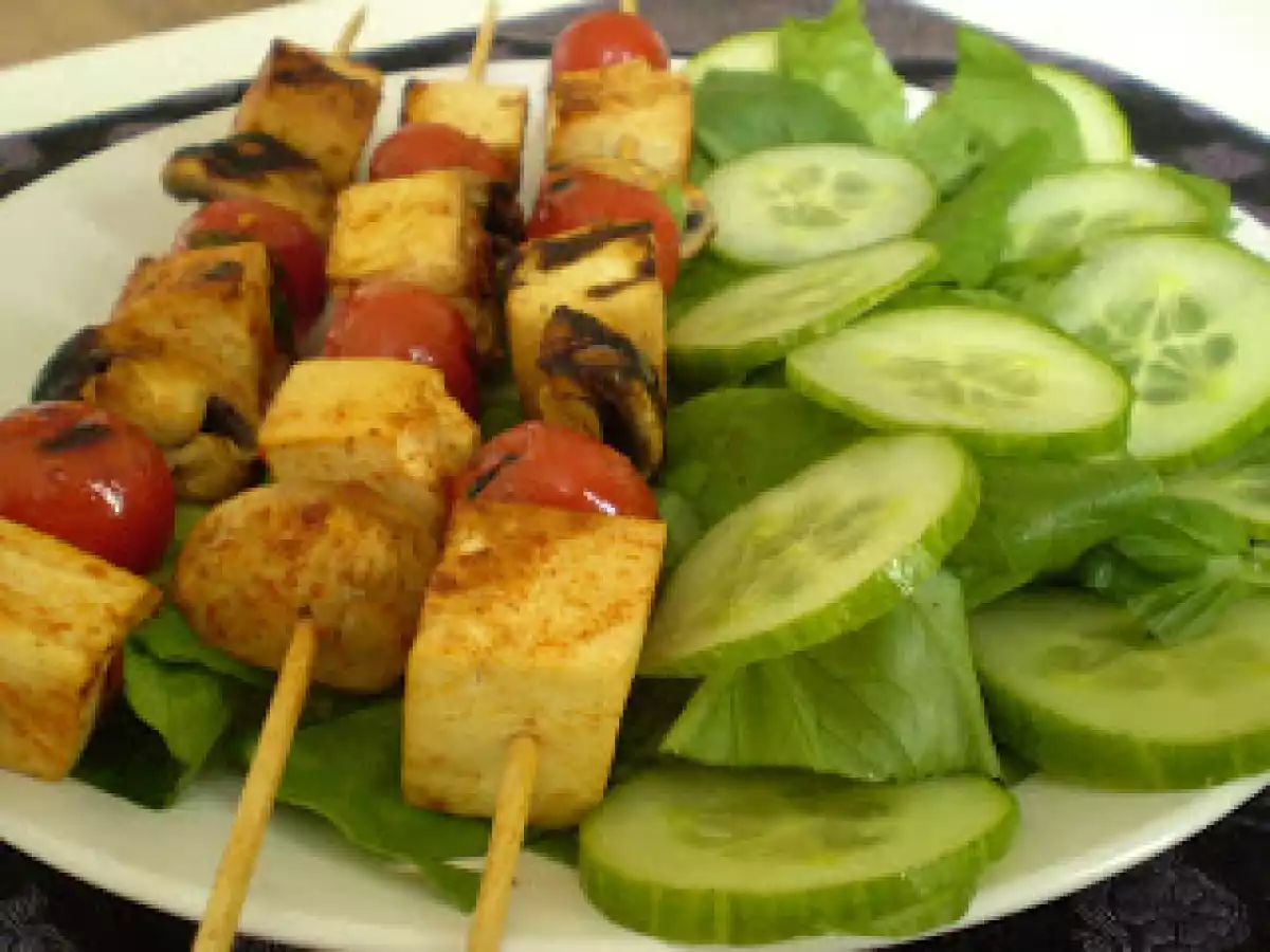 Brochettes de tofu au saté (ou autre épice de votre choix) - photo 3
