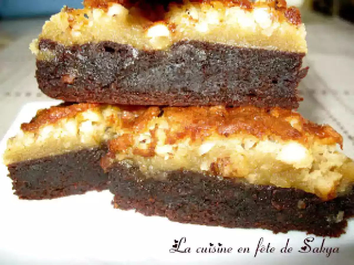 Brownies étagés au caramel et aux noix