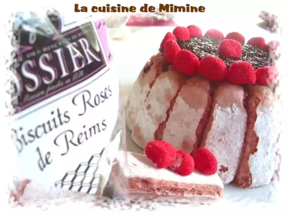 Charlotte rose et noir avec sa crème anglaise au fraises tagada - photo 2
