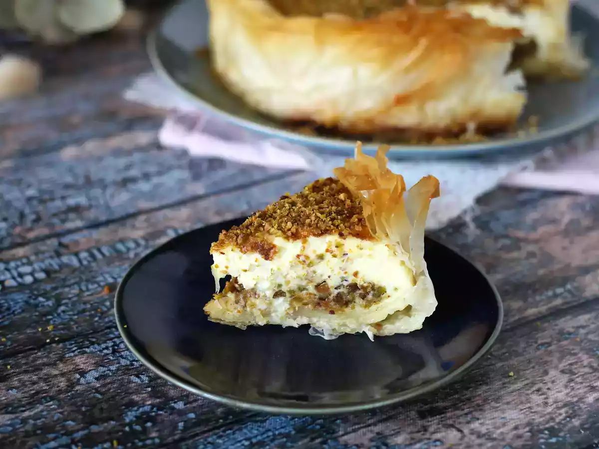 Cheesecake façon baklava à la pistache, croustillant et fondant - photo 2