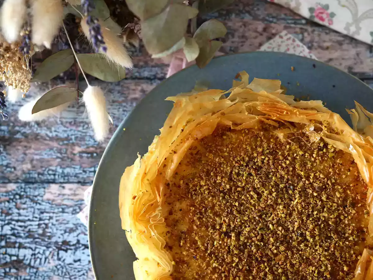 Cheesecake façon baklava à la pistache, croustillant et fondant - photo 4