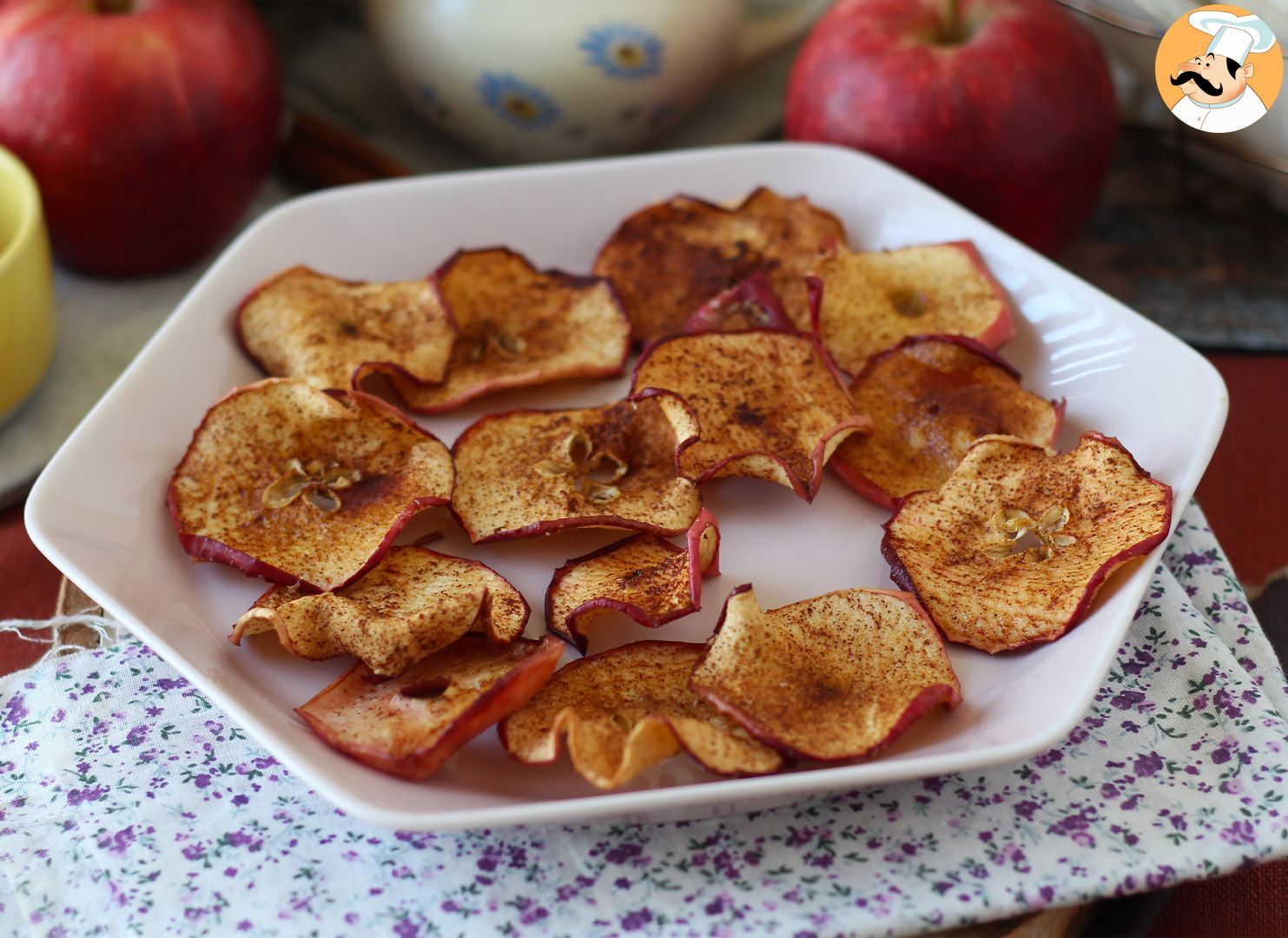 Chips de pomme à la cannelle au air fryer Recette Ptitchef