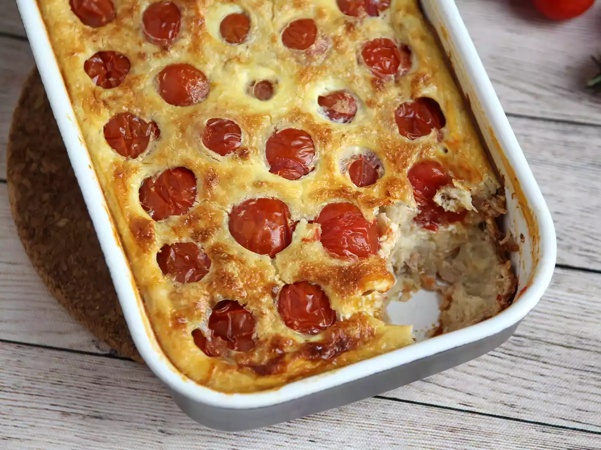 Clafoutis salé aux tomates cerises et thon - photo 4