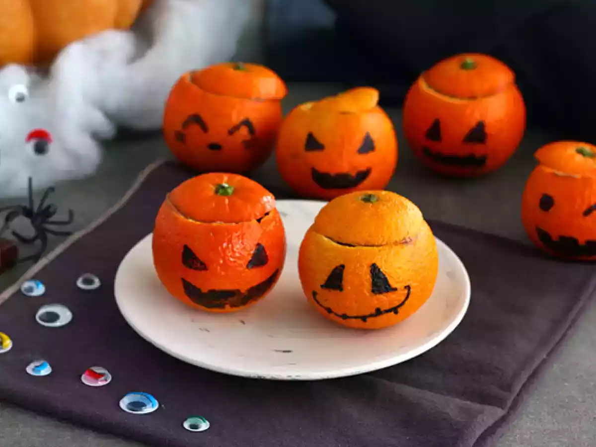 Clémentines d'Halloween et sa mousse au chocolat