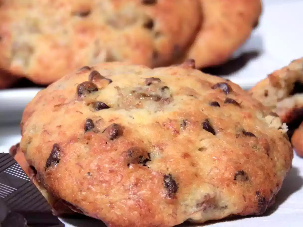 Cookies moelleux à la banane et aux pépites de chocolat