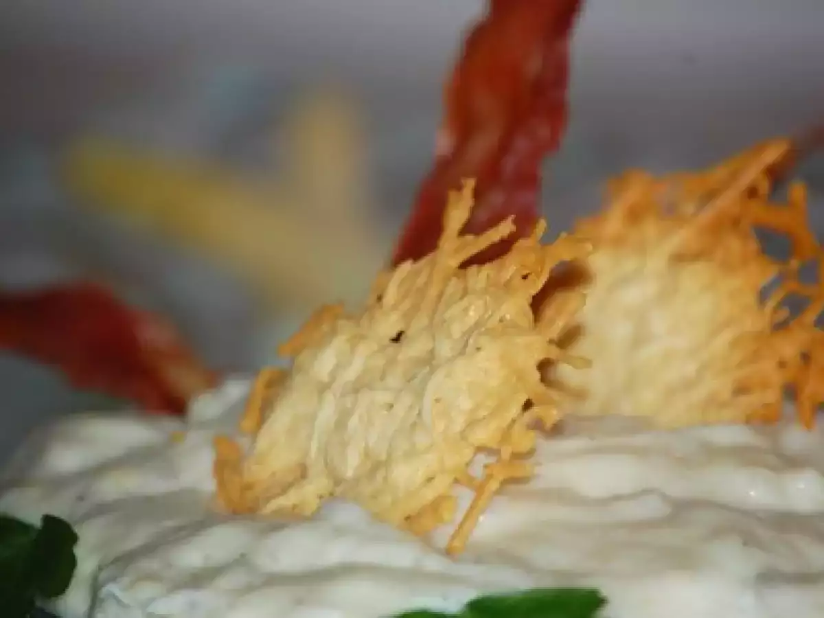 CREMEUX D'ASPERGES, tuiles de parmesan et jambon serrano - photo 4