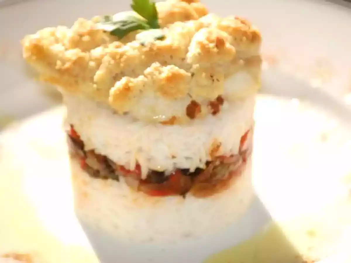 CRUMBLE DE LOUP ET COMPOTEE DE POIVRONS - photo 3