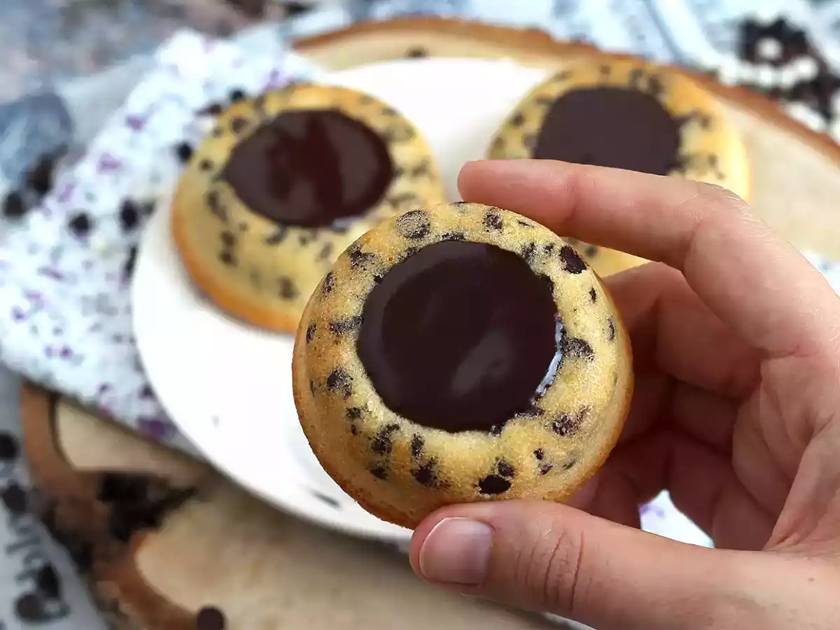 Financiers tigrés au chocolat - ganache croustillante - photo 4