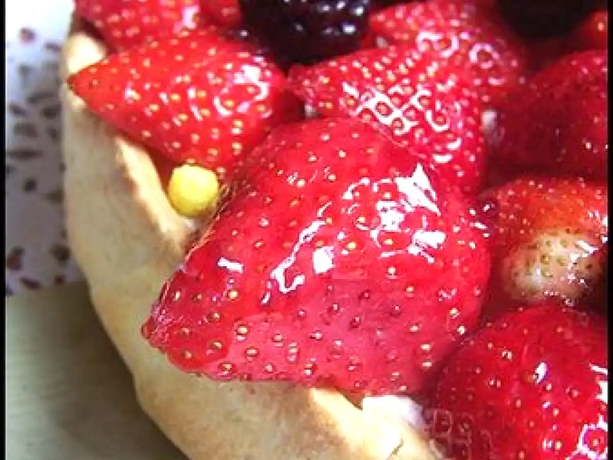 Gâteau au fromage frais et fraises