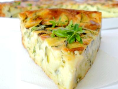 Clafoutis Léger aux courgettes & fromage de chèvre