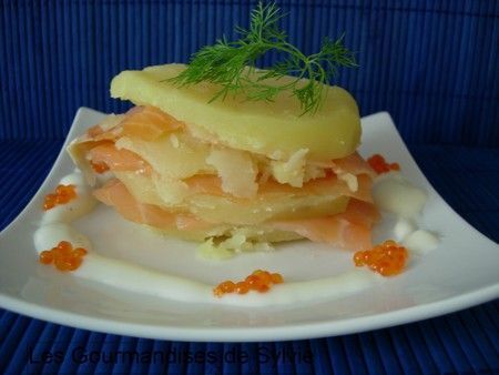 Mille feuille de pommes de terre au saumon fumé Recette Ptitchef