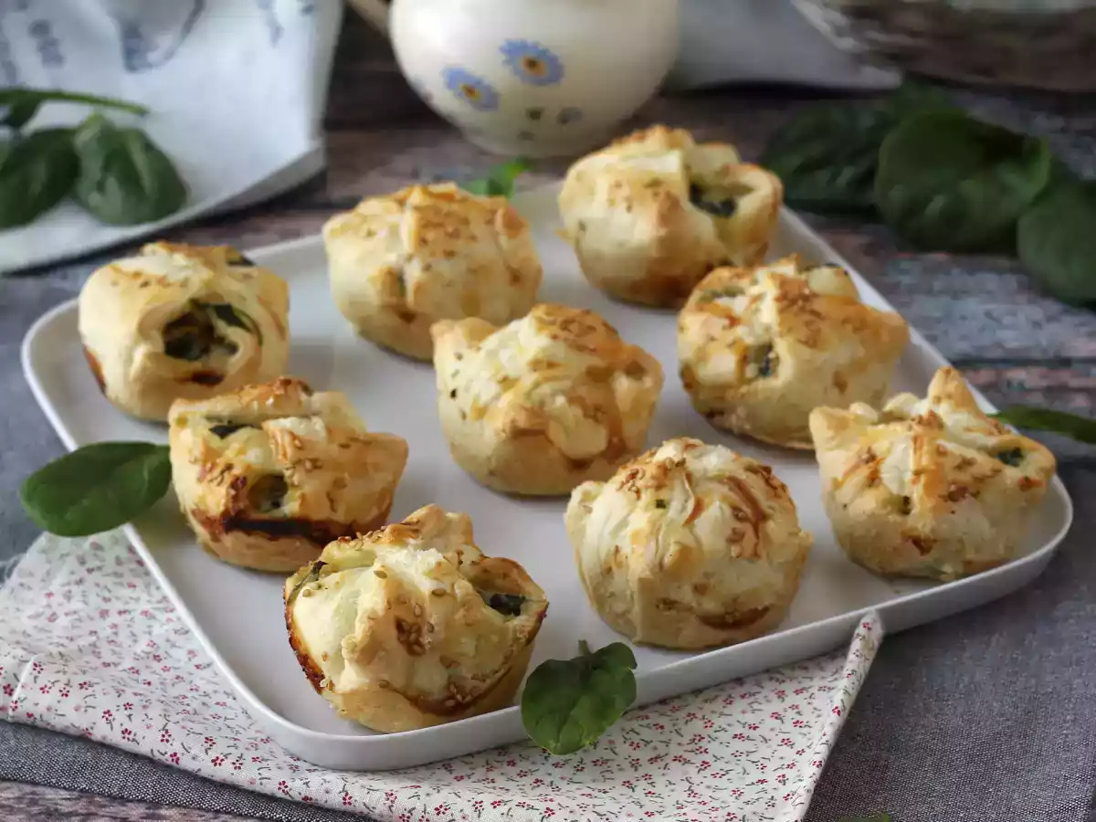 Mini feuilletés aux épinards et chèvre