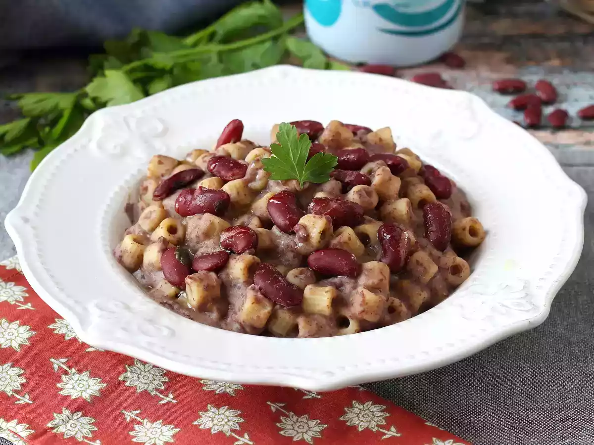 Pasta e fagioli alla veneta : La recette de pâtes aux haricots rouges typique de la Vénétie