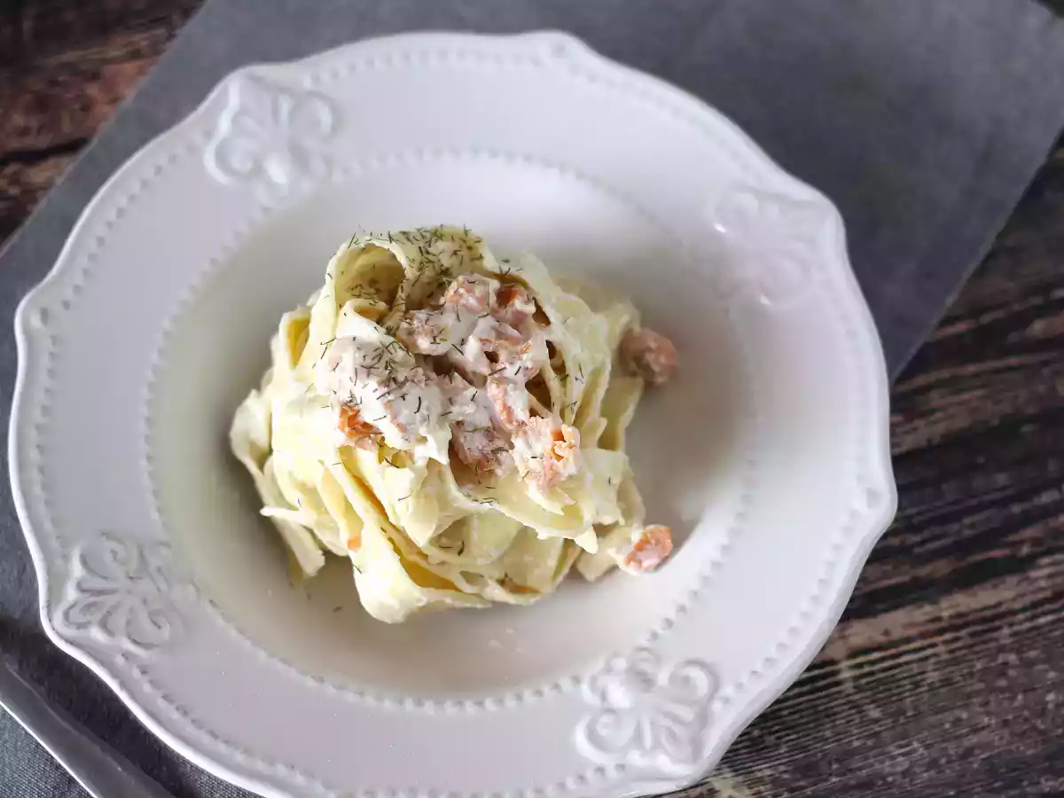 Pâtes crémeuse à la ricotta au saumon fumé - photo 2