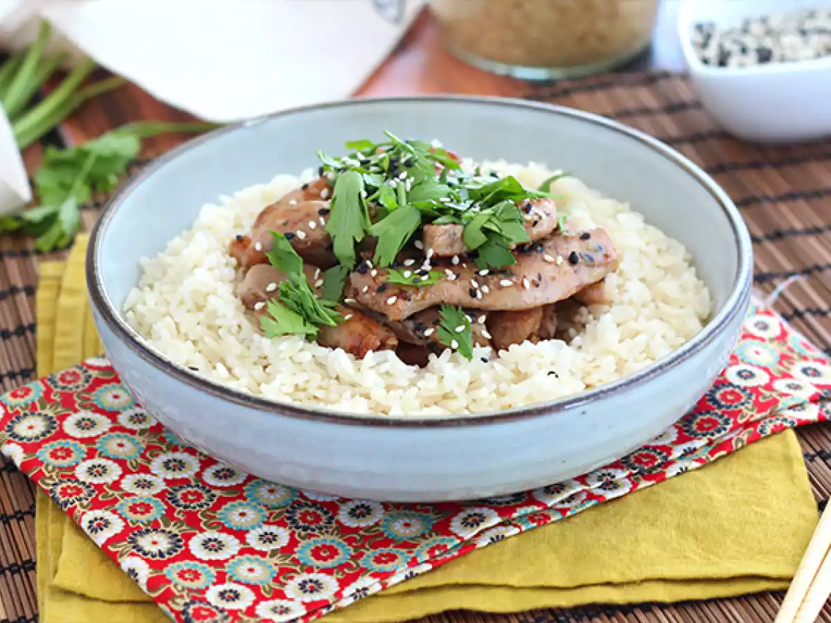 Poulet mariné sauce soja et miel