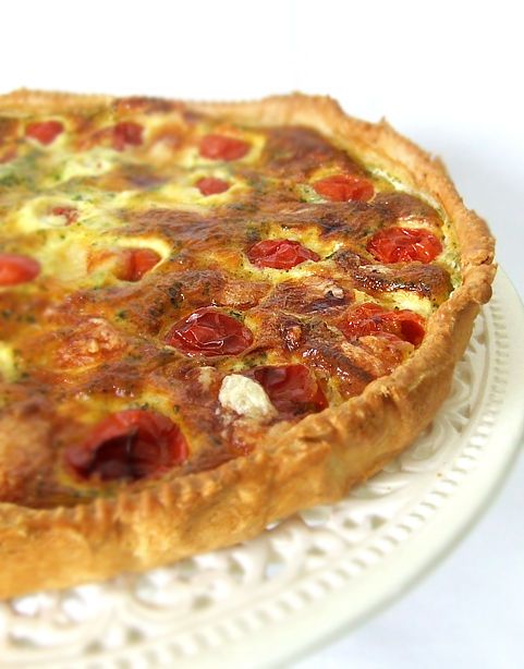 Quiche Tomates Cerises Lardons Mozzarella Et Basilic Recette Ptitchef