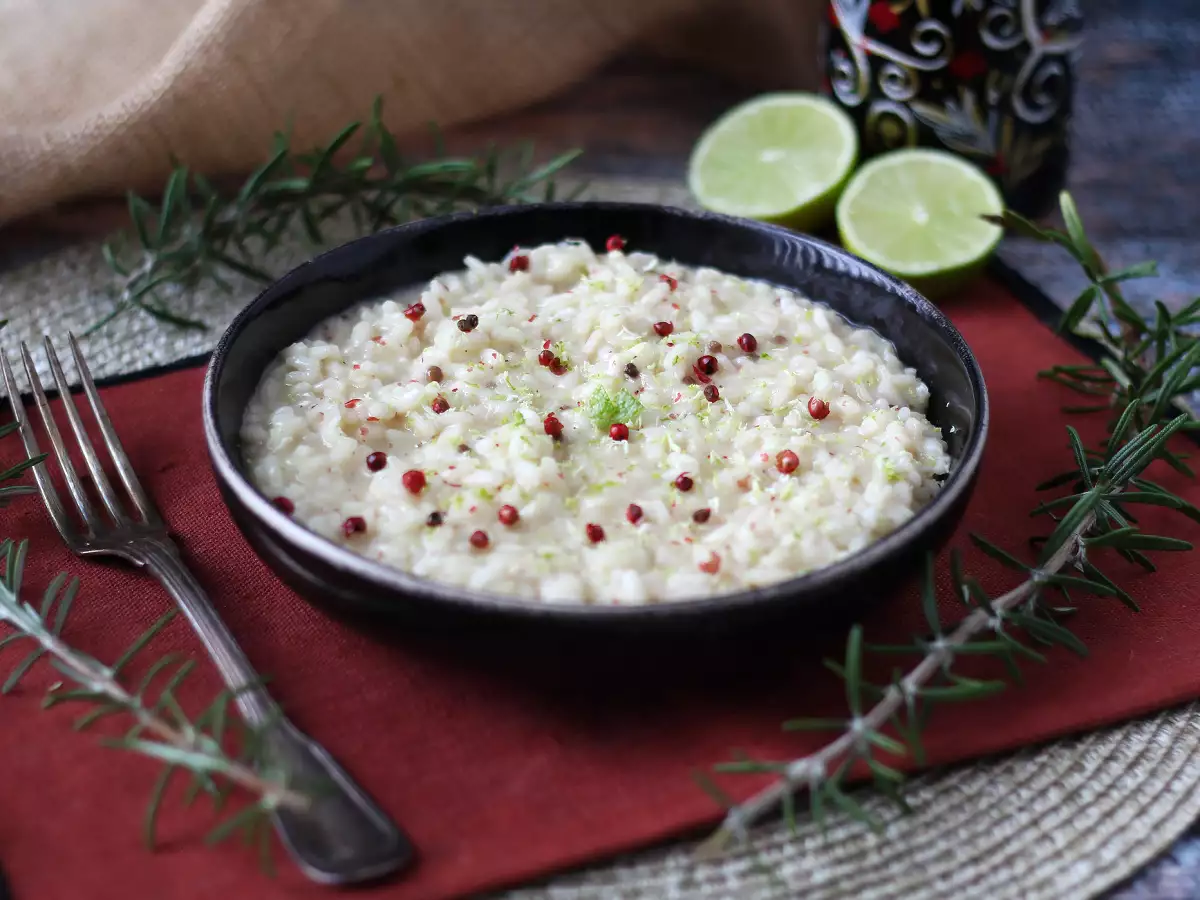 Risotto au citron vert et au poivre rose : une recette végétarienne raffinée - photo 3