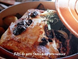 Rôti de porc farci aux pruneaux au bergerac rouge Recette Ptitchef