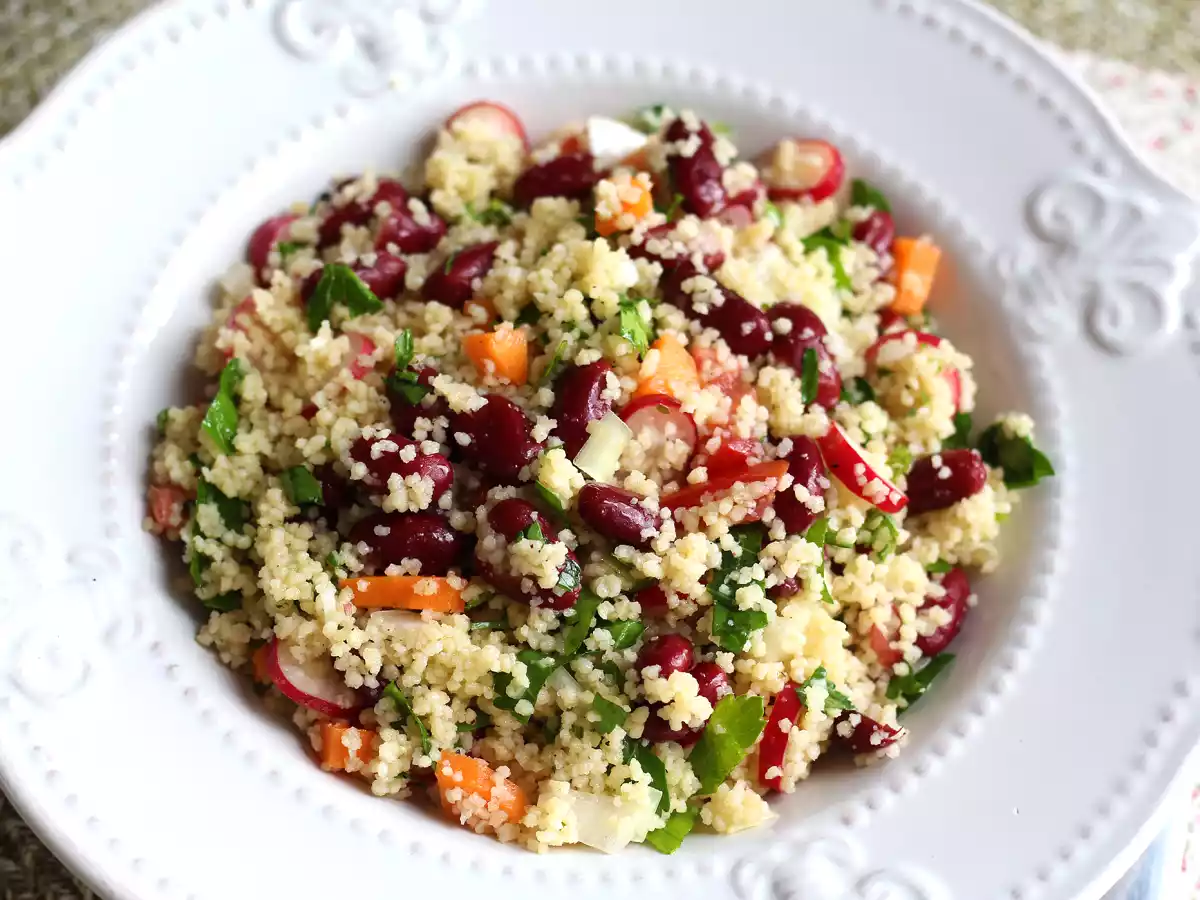 Salade couscous pour une entrée simple, saine et colorée !