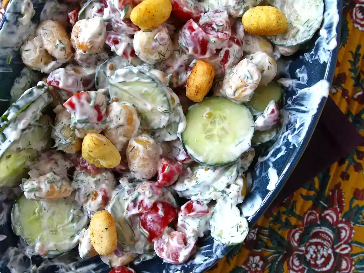 Salade de gnocchi crispy, ultra tendance, gourmande et équilibrée parfaite pour lété! - photo 4