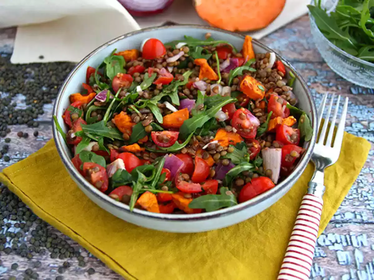 Salade de lentilles et patates douces