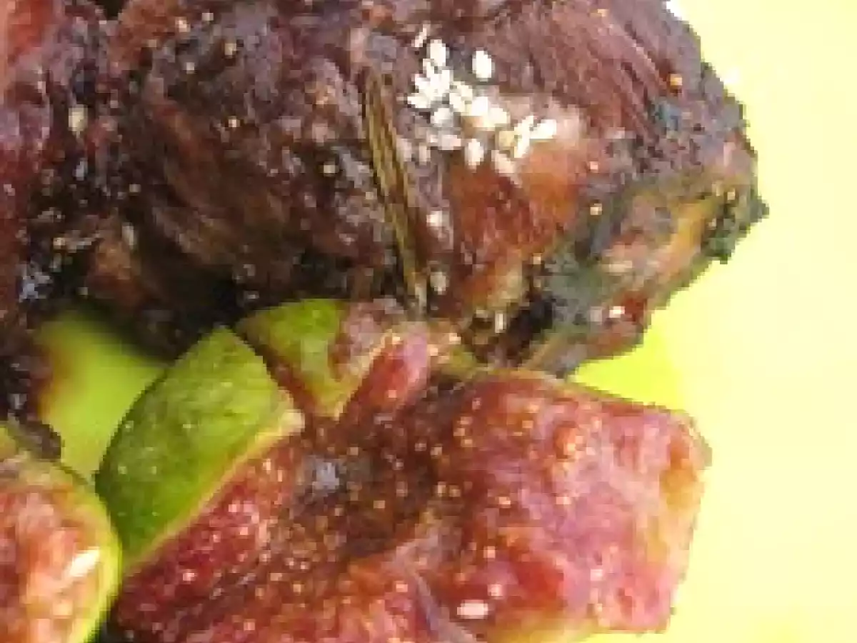 Souris d'agneau laquée aux figues