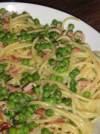 Spaghetti Aux Petits Pois Et Lardons Recette Ptitchef