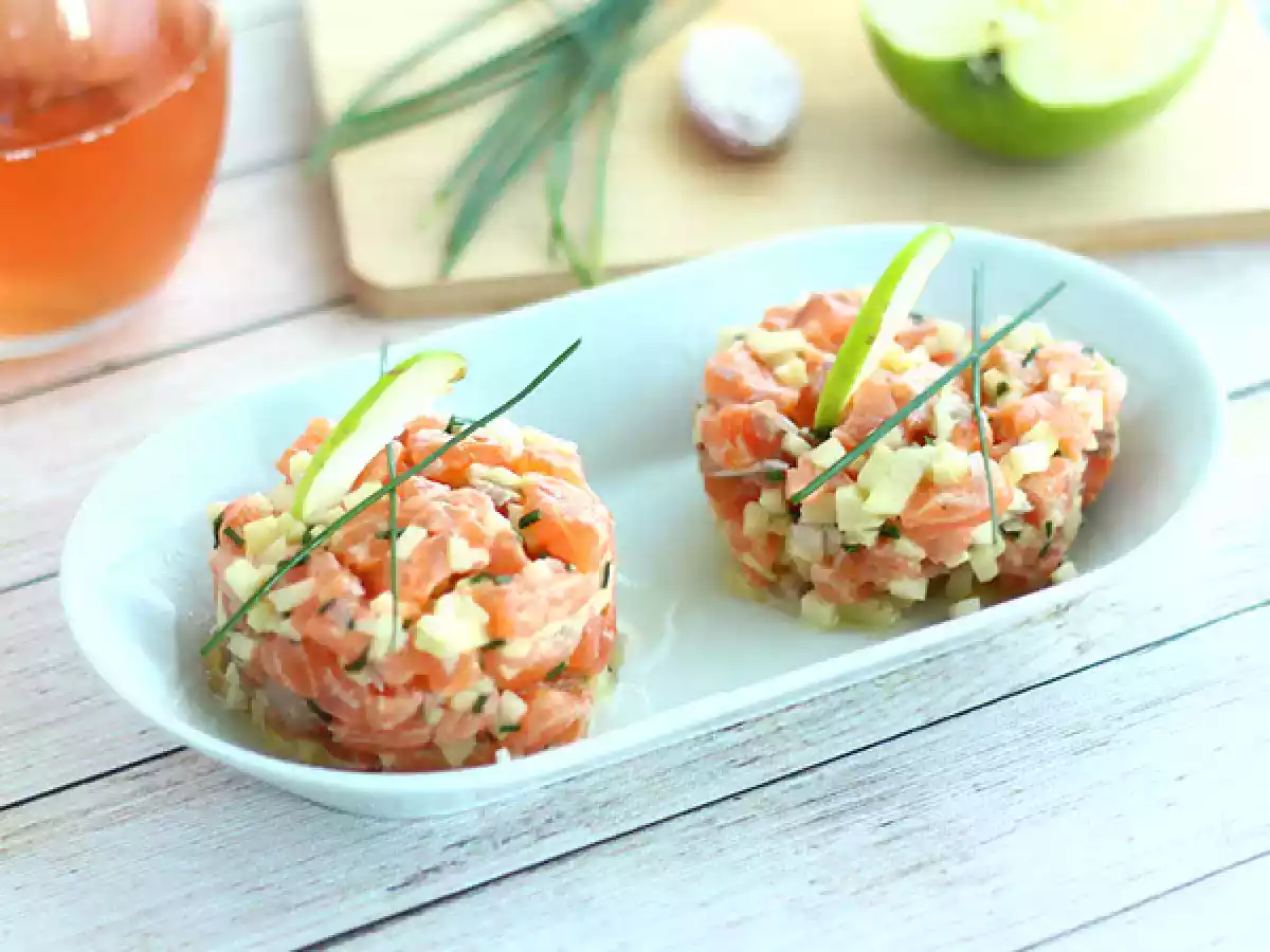 Tartare bien frais au saumon et pomme verte