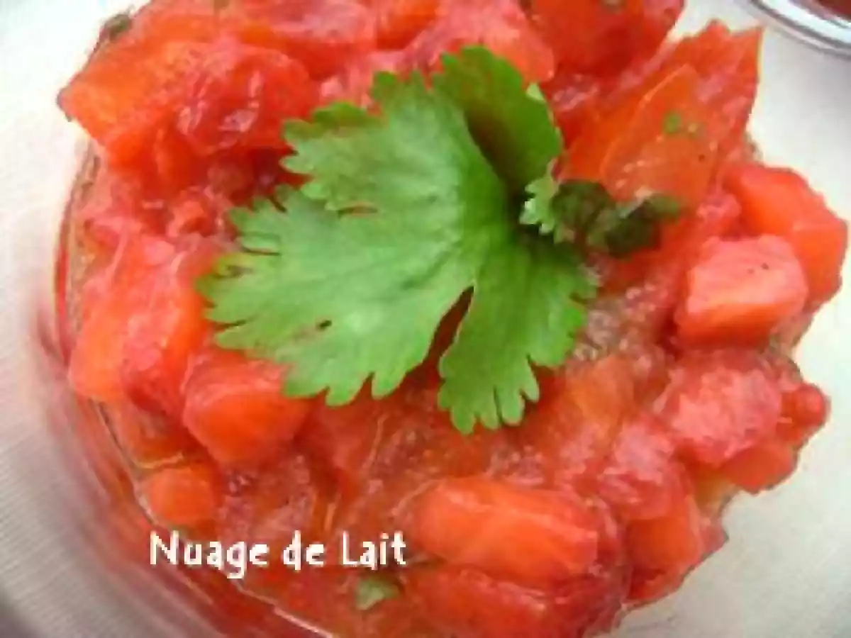 Tartare Fraises/Tomates à la Coriandre