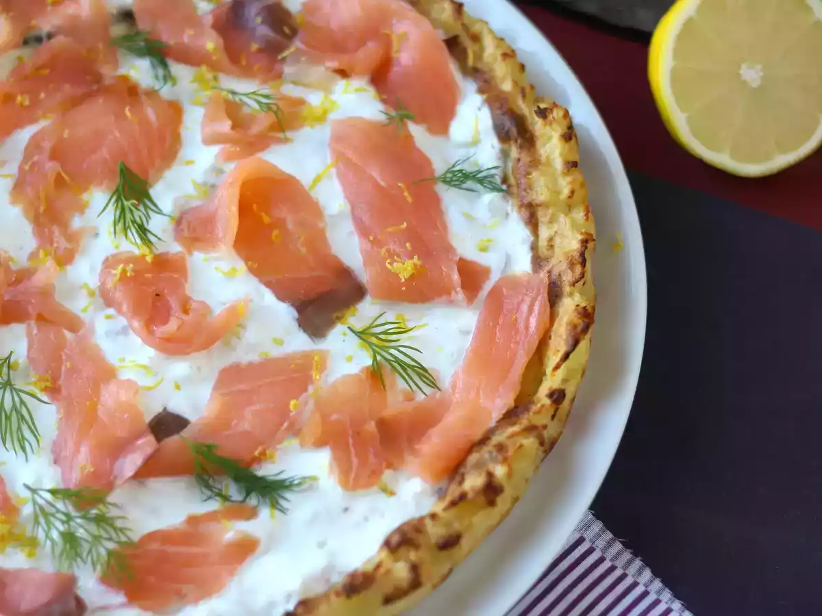 Tarte au saumon fumé avec une base de pommes de terre - photo 6
