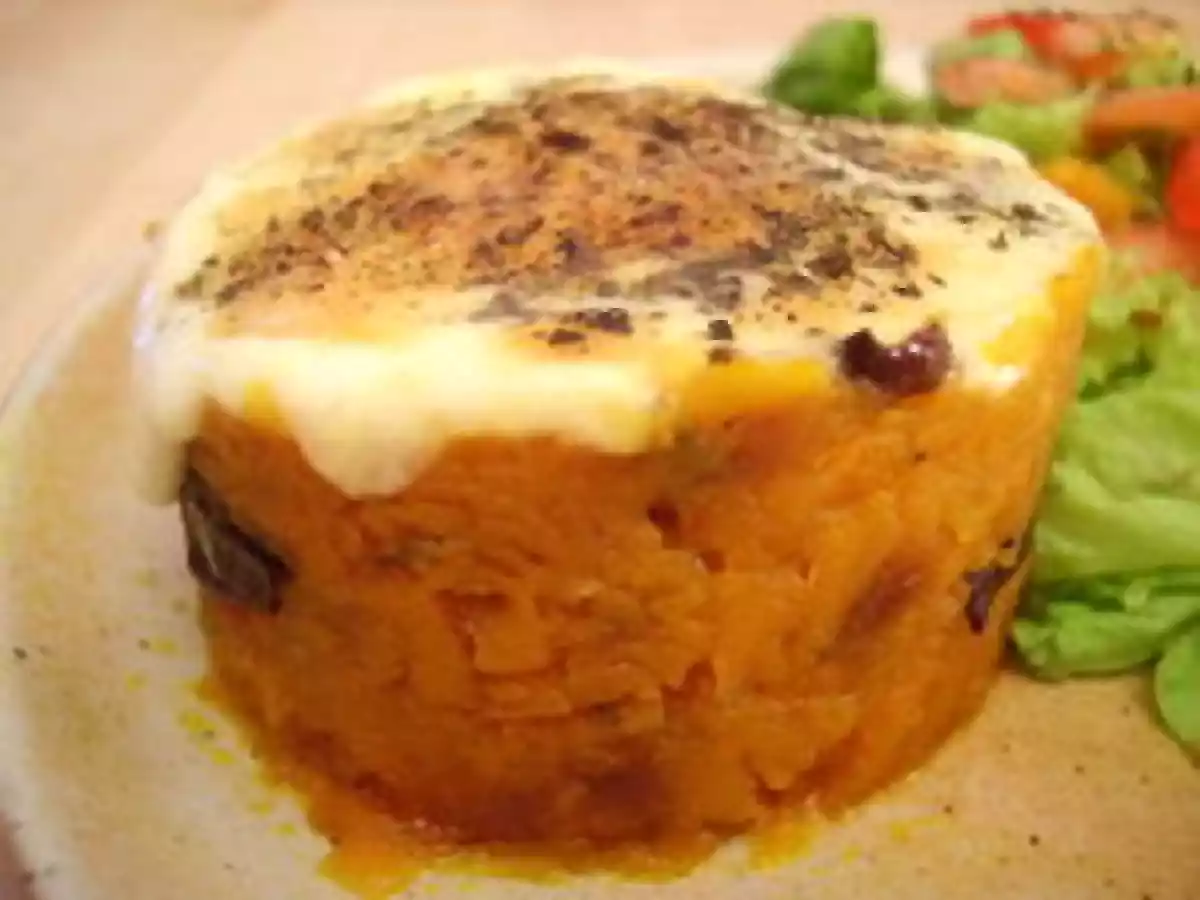 TIMBALE DE PATATES DOUCES POÊLÉES AUX PRUNEAUX ET FONDUE DE MOZZARELLA AU BASILIC - photo 5