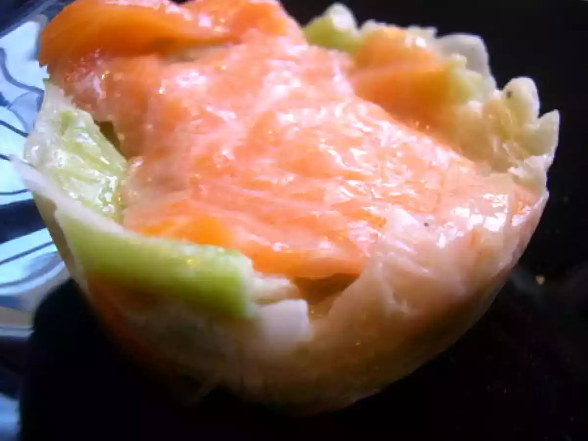 Timbales de Saumon Fumé aux Poireaux