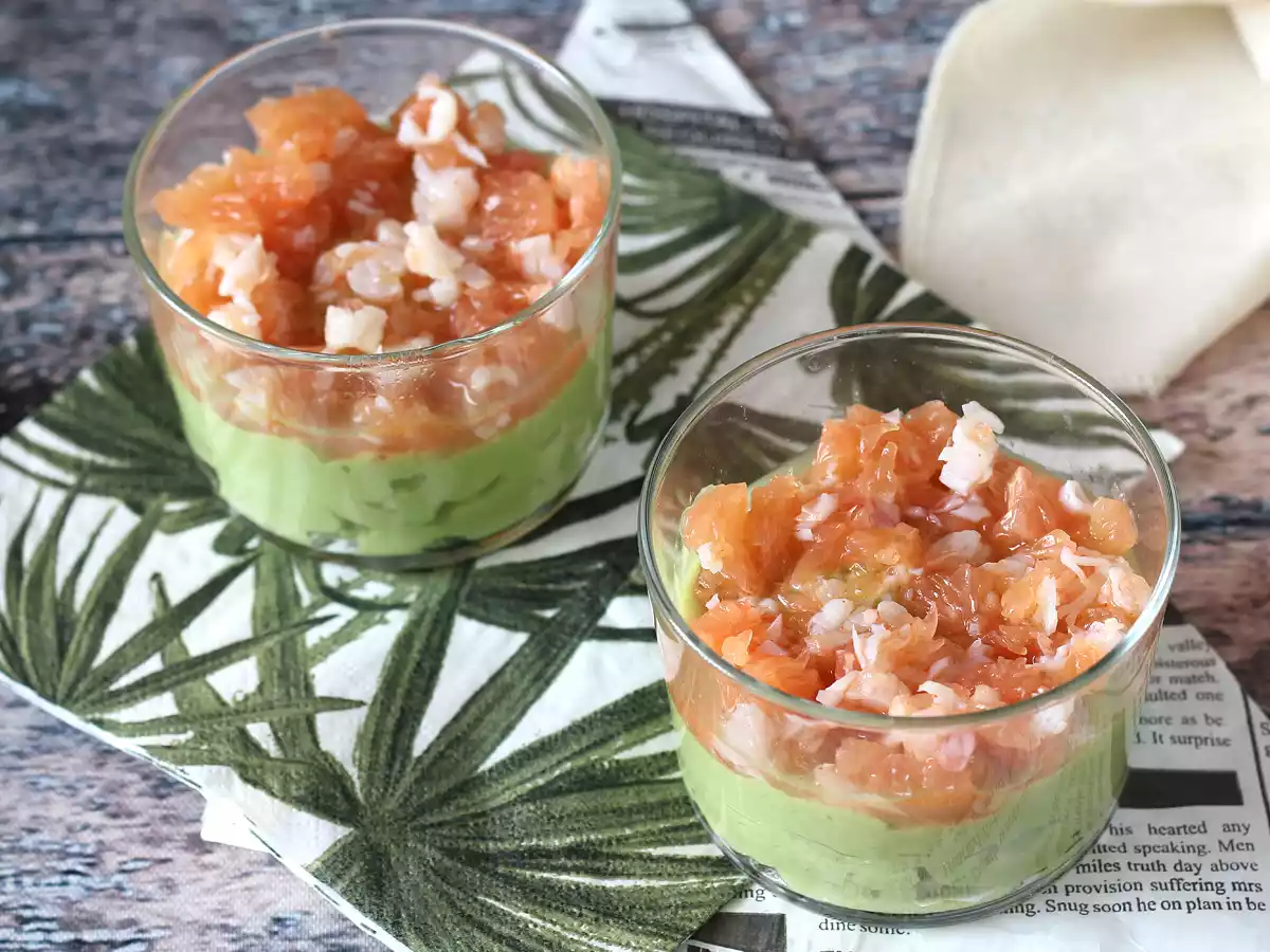 Verrines avocat, crevettes, pamplemousse hyper fraîches! - photo 4