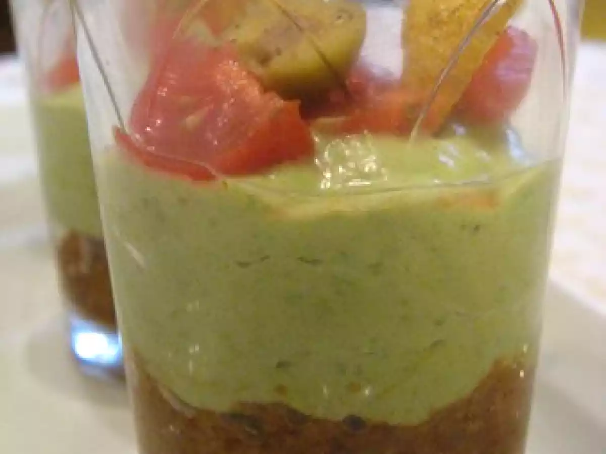 Verrines en rouge et vert