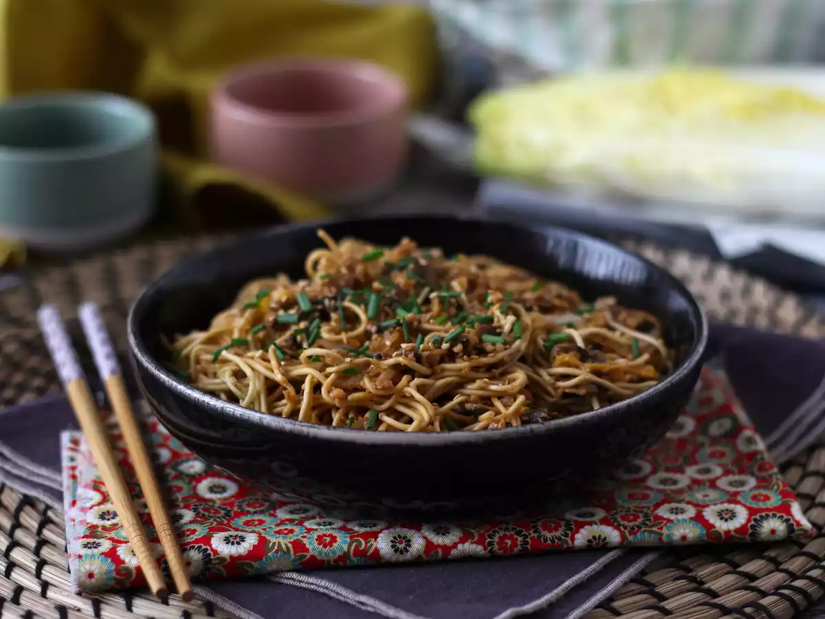Wok de nouilles chinoises (légumes et protéines de soja texturées) - photo 4
